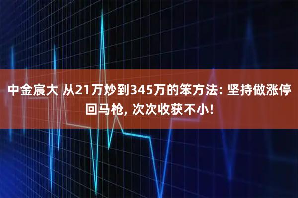 中金宸大 从21万炒到345万的笨方法: 坚持做涨停回马枪, 次次收获不小!