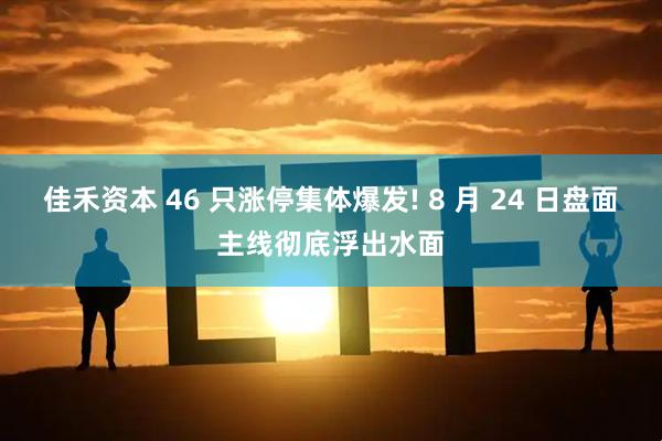 佳禾资本 46 只涨停集体爆发! 8 月 24 日盘面主线彻底浮出水面